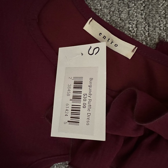 Entro Burgundy Ruffle Mini Dress - Picture 4 of 7